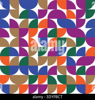 A colorful geometric pattern with various shapes vector Stock Vector