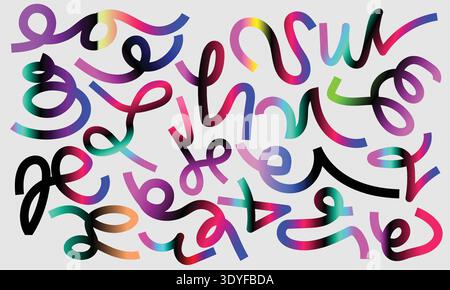 A colorful abstract image with many letters vector Stock Vector