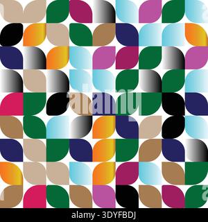 A colorful geometric pattern with various shapes and colors vector Stock Vector