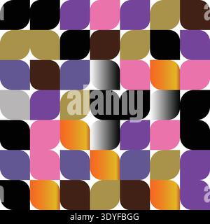 A colorful geometric pattern with rounded squares vector Stock Vector