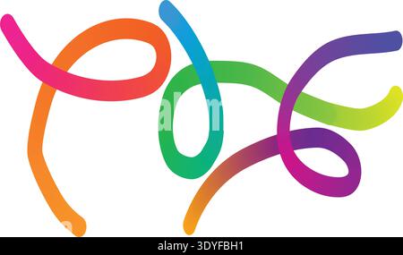 A colorful logo with swirling lines vector Stock Vector