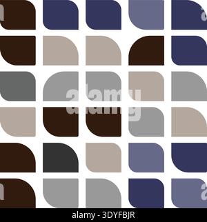 A grid of semi circular shapes in various shades vector Stock Vector