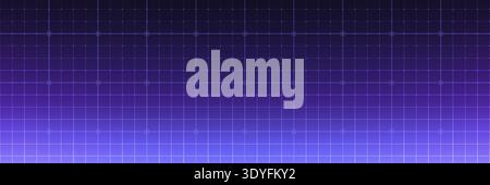 Abstract technology background. HUD with glowing grid, square nodes and purple blue gradient. Futuristic digital backdrop for data, innovation Stock Vector