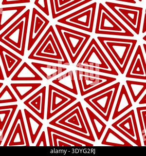 Triangles Background. Multiple repeated inner triangles. Big shape size. Solid Color style. Seamless pattern. Beautiful vector tiles. Stock Vector