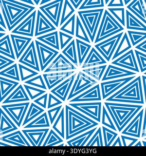 Geometric template background. Large triangle size. Multiple repeated inner triangles. Solid color style. Repeatable pattern. Modern vector tiles. Stock Vector