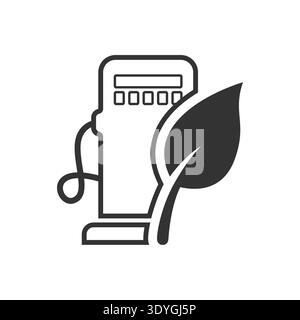 Eco fuel pump icon symbolizing sustainable energy transition Stock Vector