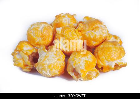 Cheese Popcorn on white background Stock Photo