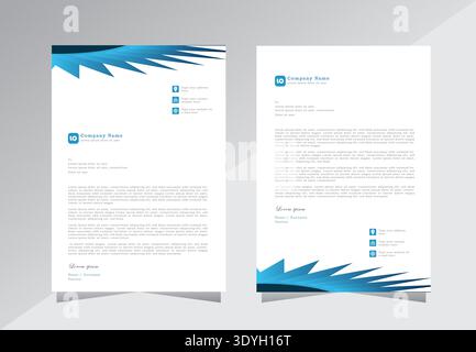 Letterhead design template with blue color, creative modern letterhead design template for your project. letterhead, letter head, Business letterhead. Stock Vector