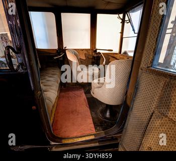 Detroit Electric interior, Five Passenger Opera Coupe (1914).  Elliott Museum, Stuart, Florida, USA Stock Photo