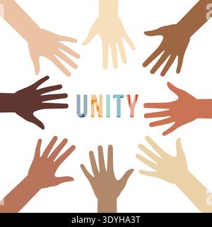 Diversity Unity Hands Circle Multicultural Symbol Stock Vector
