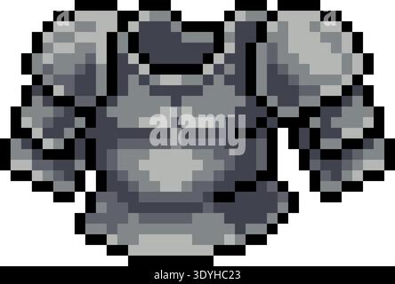 Pixel Art Plate Heavy Armor Video Game Item Icon Stock Vector