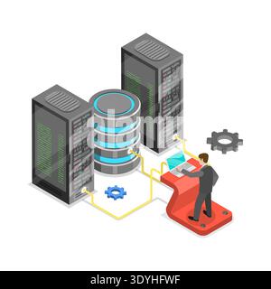 3D Isometric Flat Illustration of Software Deployment, Innovative Solutions Programming Tools. Item 2 Stock Photo