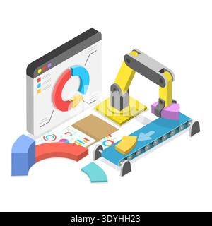 3D Isometric Flat Illustration of Software Deployment, Innovative Solutions Programming Tools. Item 1 Stock Photo