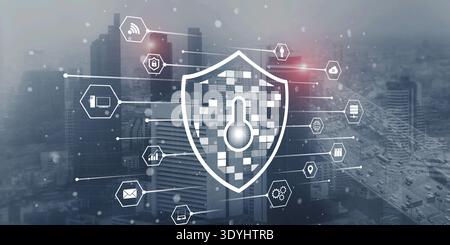 Advanced Network Security and Cyber Protection for Digital Cities. Stock Photo