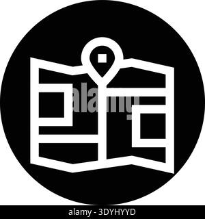 Tri Folded Map Vector Icon Design Illustration Stock Vector