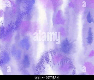 Soft abstract watercolor texture in purple and violet. Hand painted artistic background with delicate gradients and organic flow. Perfect for branding, invitations, textiles, creative projects Stock Vector