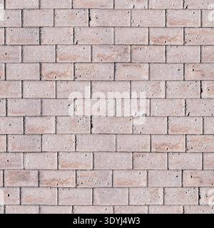 Seamless light brick wall pattern texture background with neat brickwork backdrop Stock Photo
