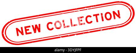 Grunge red new collection word rubber seal stamp on white background Stock Vector