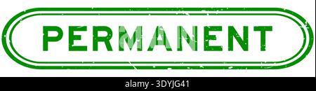 Grunge green permanent word rubber seal stamp on white background Stock Vector
