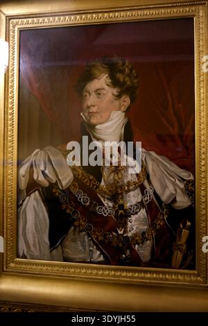 king george IV oil painting, brighton pavilion, city of brighton, east sussex, uk, europe Stock Photo