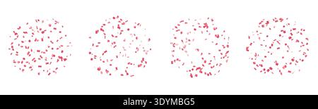 Grated pink texture of crunchy chocolate chips, grunge-style cookie cracks. Isolated pieces and sprinkles, a pattern of crunchy spots. Cake dirty Stock Vector
