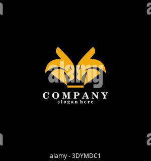 crown eagle logo design vector Stock Vector