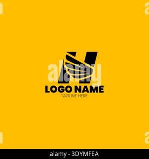Initial letter H logo and wings symbol. Wings design element, initial Letter H logo Icon, Initial Logo Template Stock Vector
