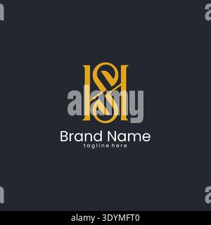 HS luxury modern vector logo design, SH Luxury Brand Logo suitable for corporate business. Stock Vector
