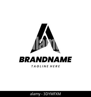 initial LA modern triangle logo design vector Stock Vector