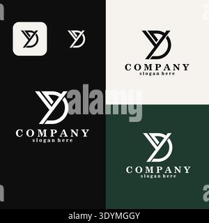 Simple YD Monogram Logo, suitable for any business with YD or DY initial Stock Vector