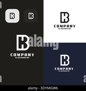 Initial Letters BH, HB abstract company Logo Design vector Stock Vector
