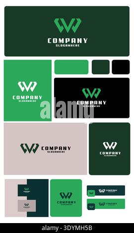 Initial VW or WV Logo. monogram logo design combination of letters W and V, Flat Vector Logo Design Template, vector illustration Stock Vector