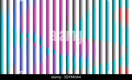 Vibrant Vertical Stripes with Blurred Abstract Geometric Overlays in Pink, Cyan, and Blue Tones -Background Stock Vector