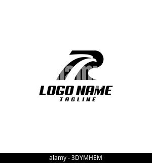 R logo eagle head logo concept isolated on white background Stock Vector