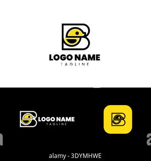 Vector design of initial letter SB logo with duck image, suitable for use in food or fashion brands. Stock Vector