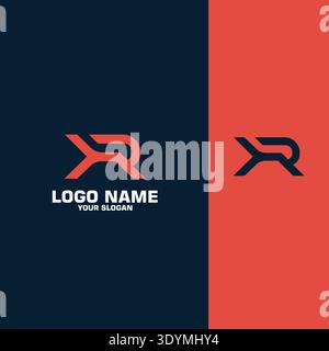 Abstract initial letter XR RX logo design template - vector Stock Vector