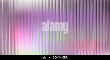 Glass pattern background, ice texture effect. Holograph metal reed abstract line gradient. Ribbed 3d flute ripple striations, silver light corrugated Stock Vector
