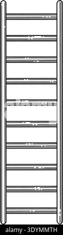 Lightweight hand ladder for performing various household and work tasks. Complex striped graphic, vector illustration. Stock Vector