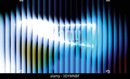 Neon Vertical Stripes with Glowing Laser Beam Cutting Through Dark Background -Background neon lighting preview Stock Vector