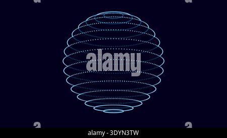 Abstract Sphere consisting of dots. Minimalist hologram 3d shape. Stock Vector