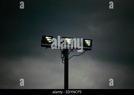 close up of LED electric street light Stock Photo