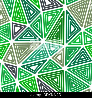 Tileable abstract background. Multiple repeated inner triangles in big triangle sizes. Multiple color styles. Seamless pattern. Trending vector tiles. Stock Vector