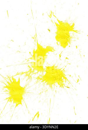 yellow paint splash on white background Stock Photo