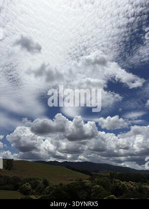 Waikato Sky Over Rolling Hills Stock Photo
