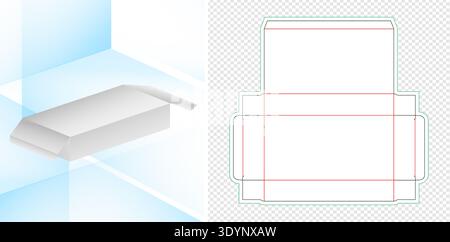 Die Cut or die line Rice Box Packaging Template product bread Food Takeaway Carton Design for product packaging, food boxes, gift boxes, and retail Stock Vector