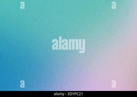 Abstract gradient background blending blue, green and pink with textured grain effect Stock Photo