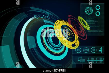 Graphic of technological theme Stock Vector