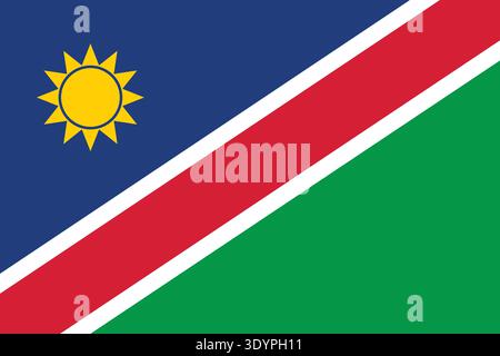 Namibia national flag flat vector illustration. Suitable for editorial and educational use. Stock Vector