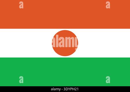 Niger national flag flat vector illustration. Suitable for editorial and educational use. Stock Vector