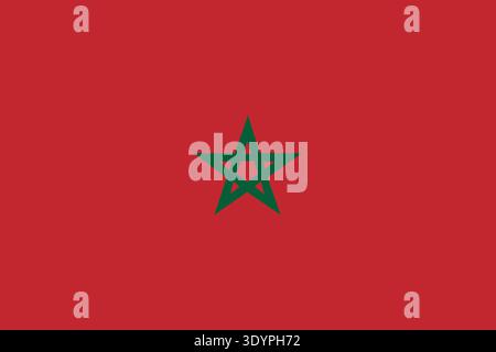 Morocco flag flat vector illustration. Suitable for video and presentation projects. Stock Vector